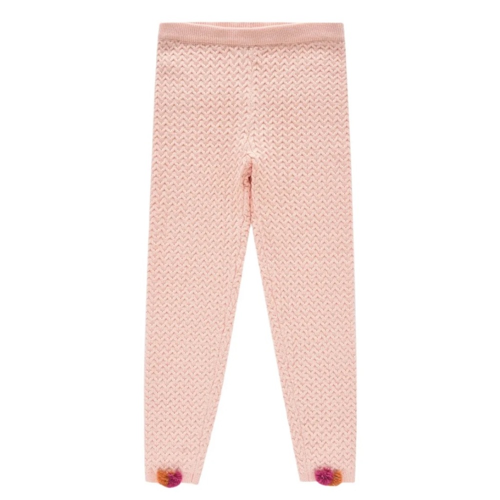 Louise Misha Moldavia Pink Knit Leggings with Pom Poms
